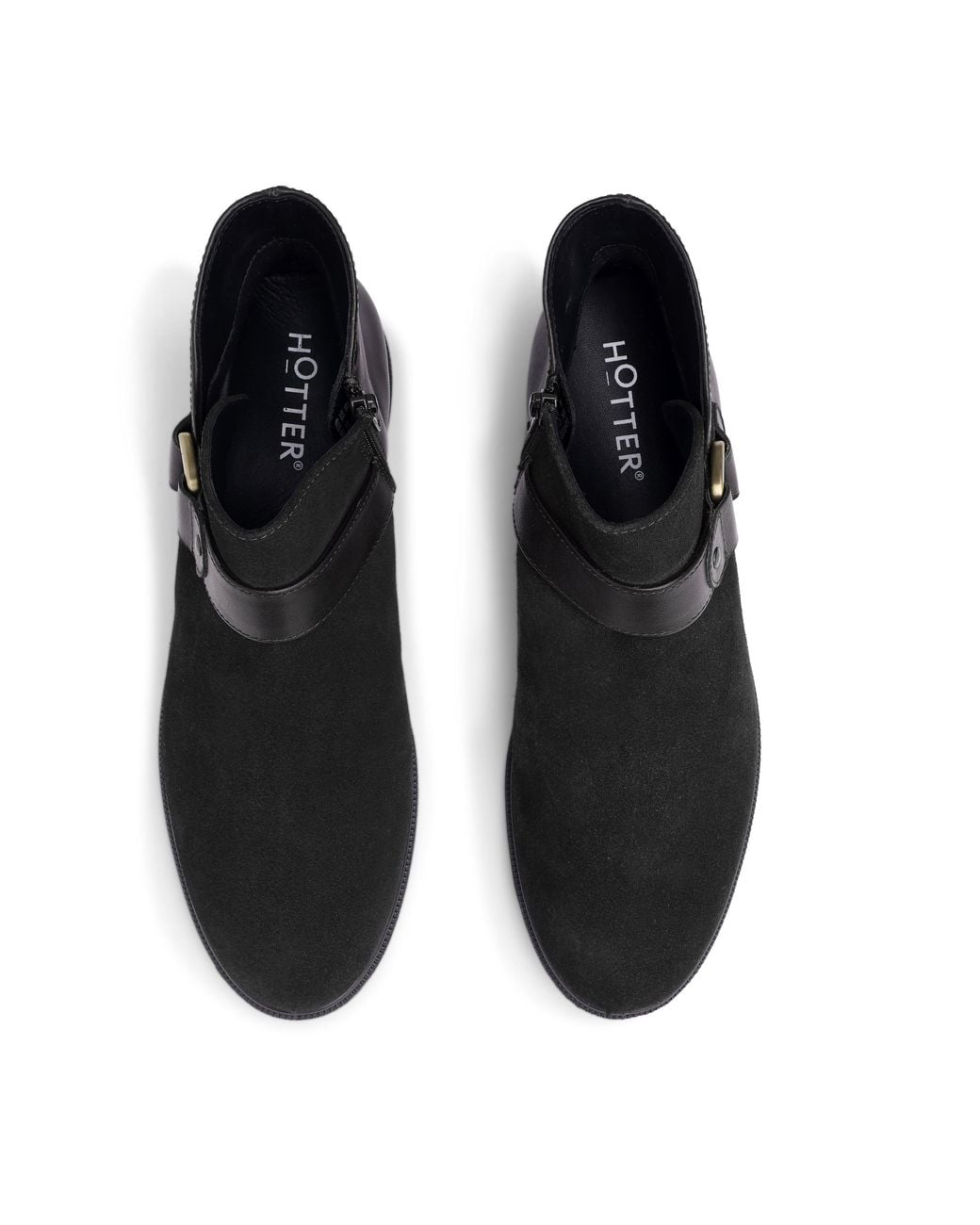 Hotter Black Linton Wide Fit Ankle Boots
