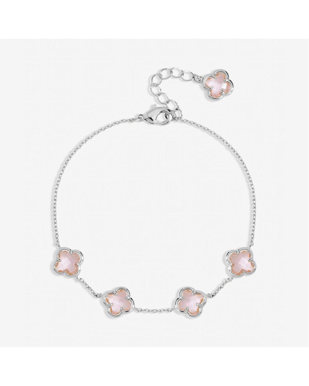 Inicio White Sterling Rose Clover Bracelet