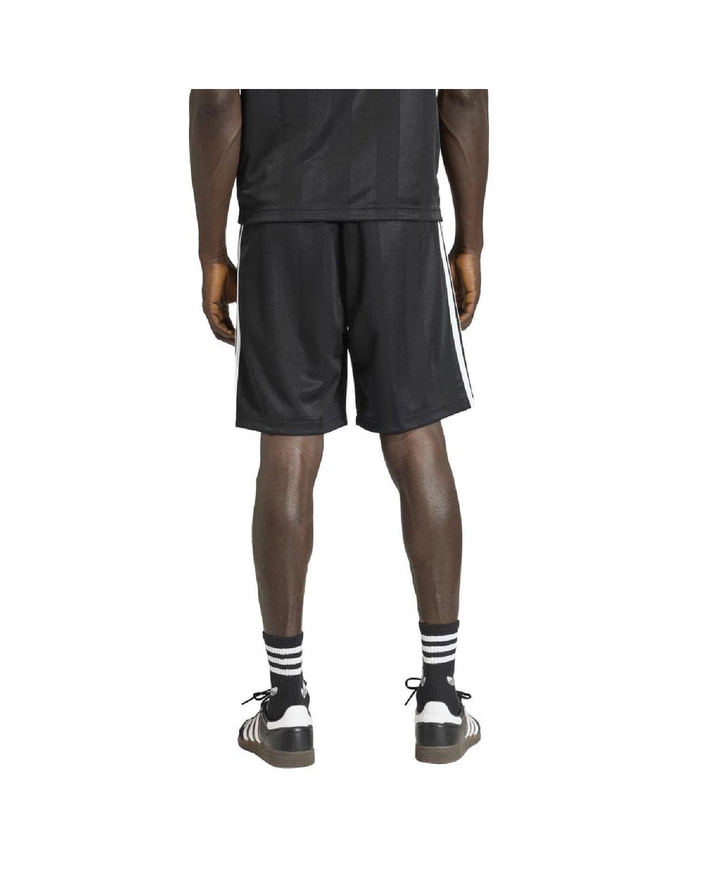 Adidas Originals Black 3- Stripes Loose Engineered Shorts for men