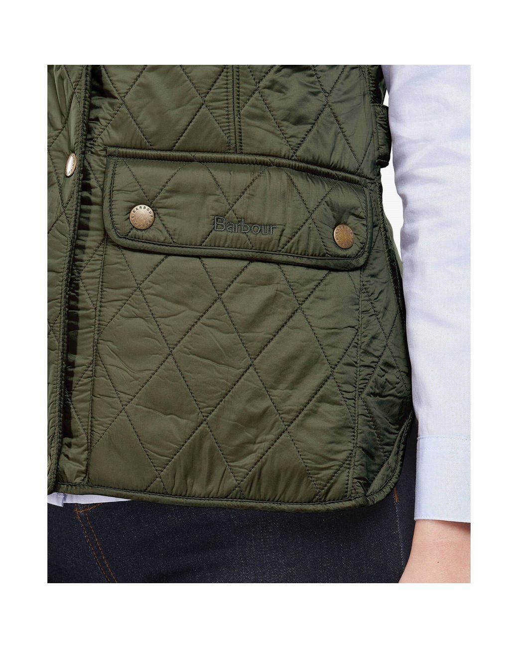 Barbour Gray Wray Diamond Quilted Fleece Lined Sleeveless Gilet