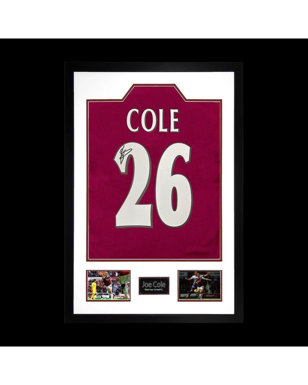 The Fan Cave Black Joe Cole Signed West Ham Shirt Premium Frame