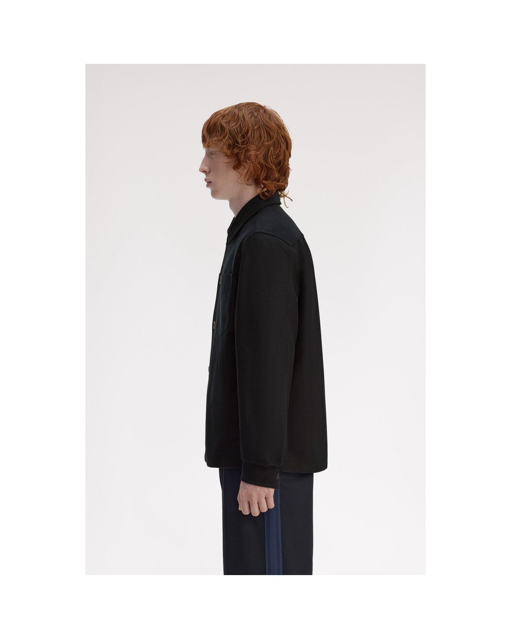 Fred Perry Black Brushed Twill Overshirt for men