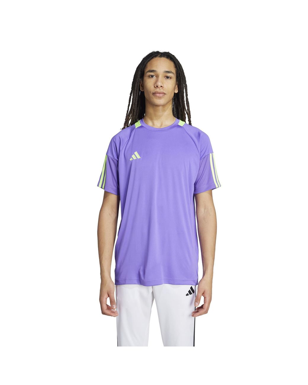 Adidas Purple Classic 3 Stripe Sereno T-Shirt for men