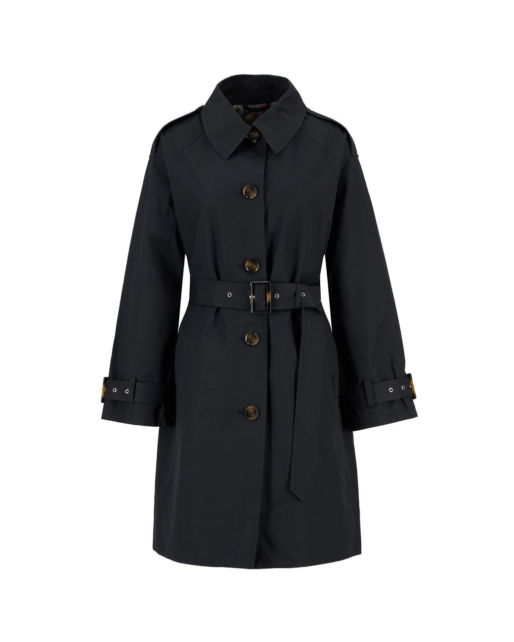 Barbour Blue Maia Showerproof Cotton Long Sleeve Trench Coat