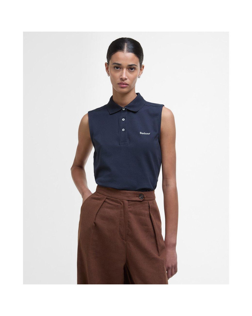Barbour Blue Bowford Sleeveless Polo Shirt