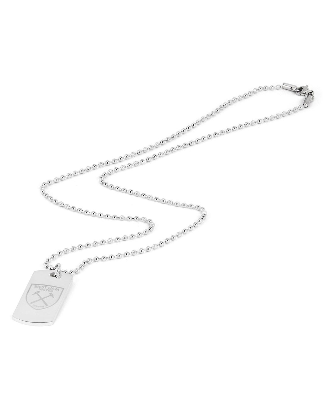Team White Officially Licensed Stainless Steel Dog Tag And Ball Chain