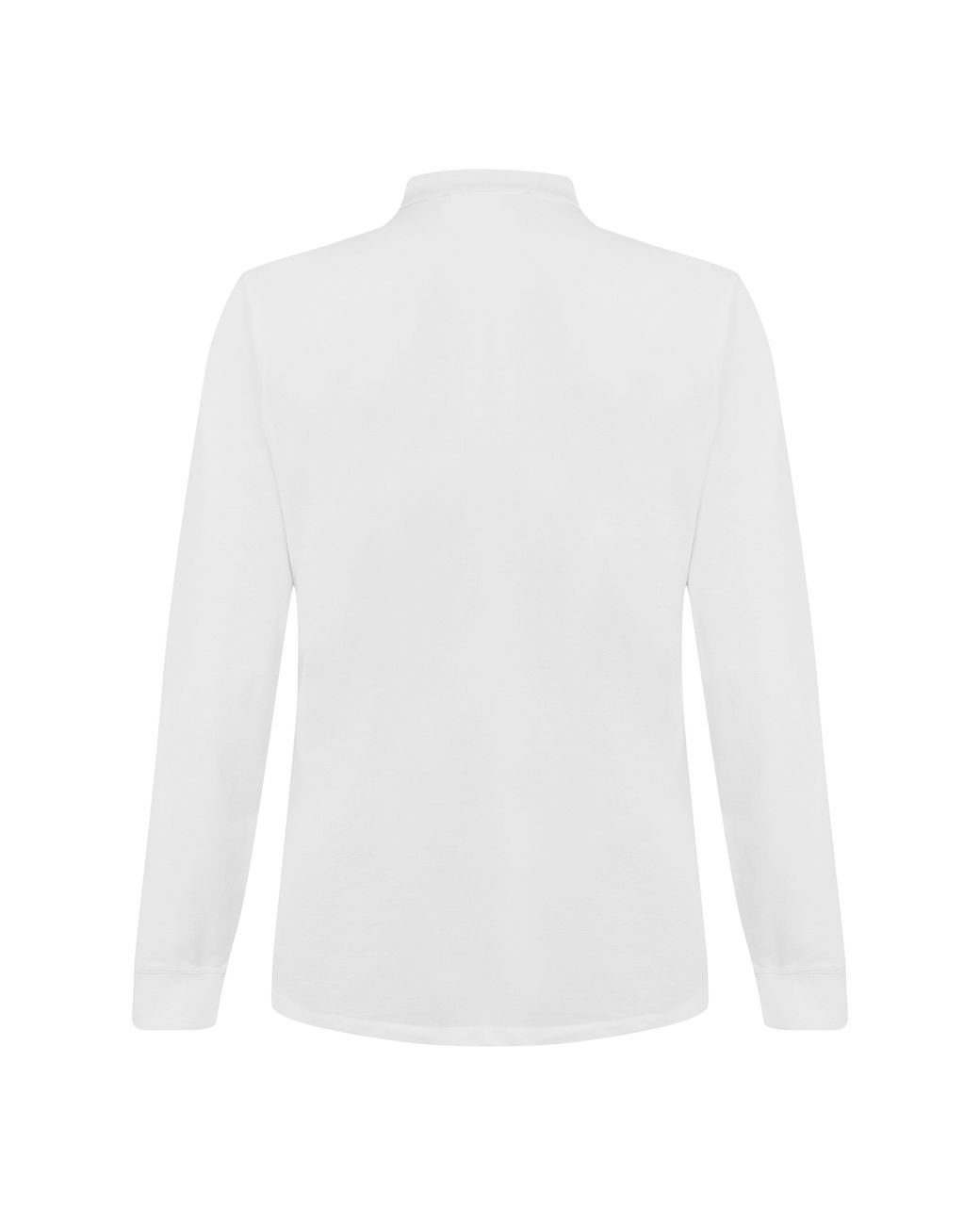 C P Company White C.P. Cotton Long Sleeve Polo Shirt for men