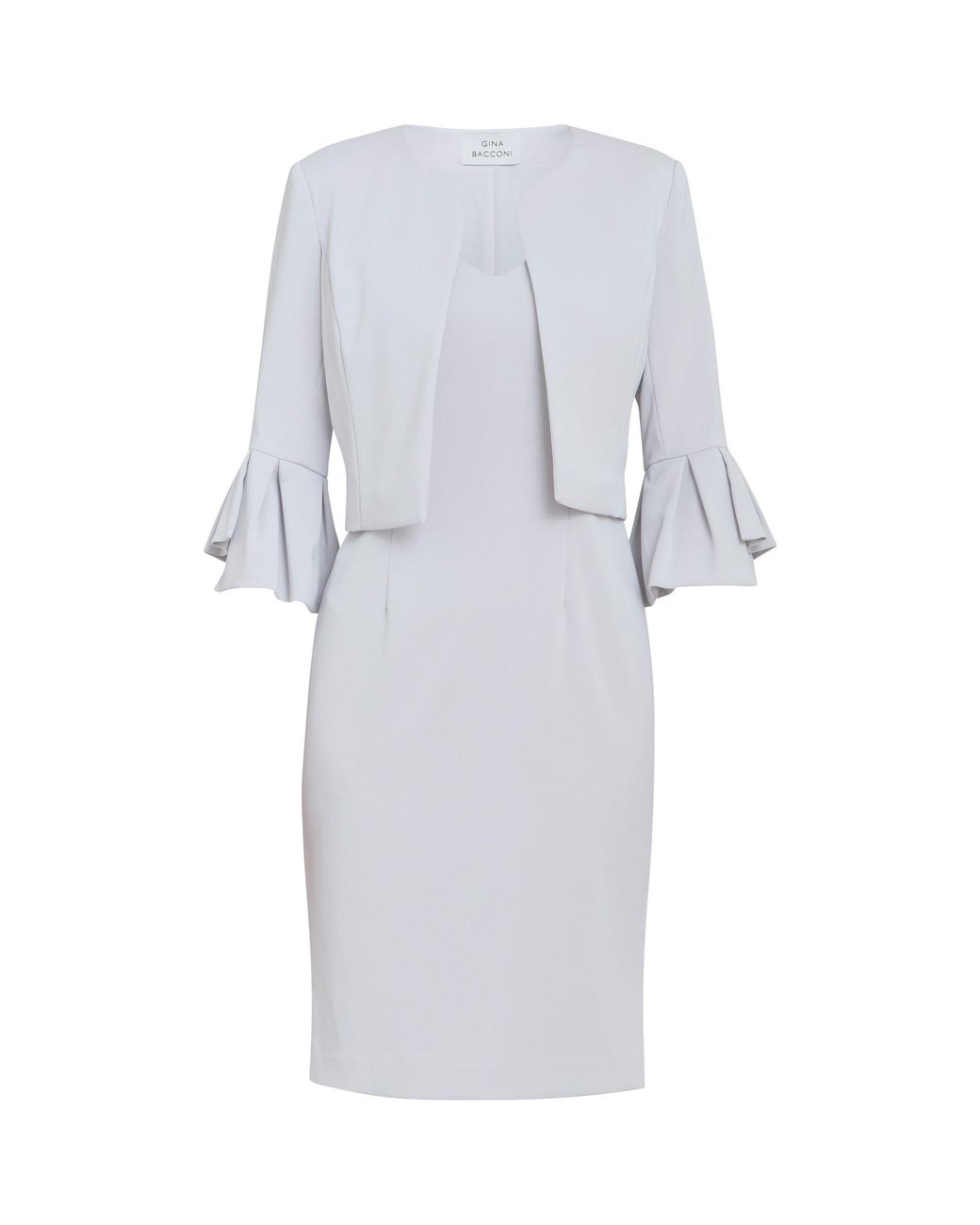 Gina Bacconi White Melissa Crepe Dress And Jacket