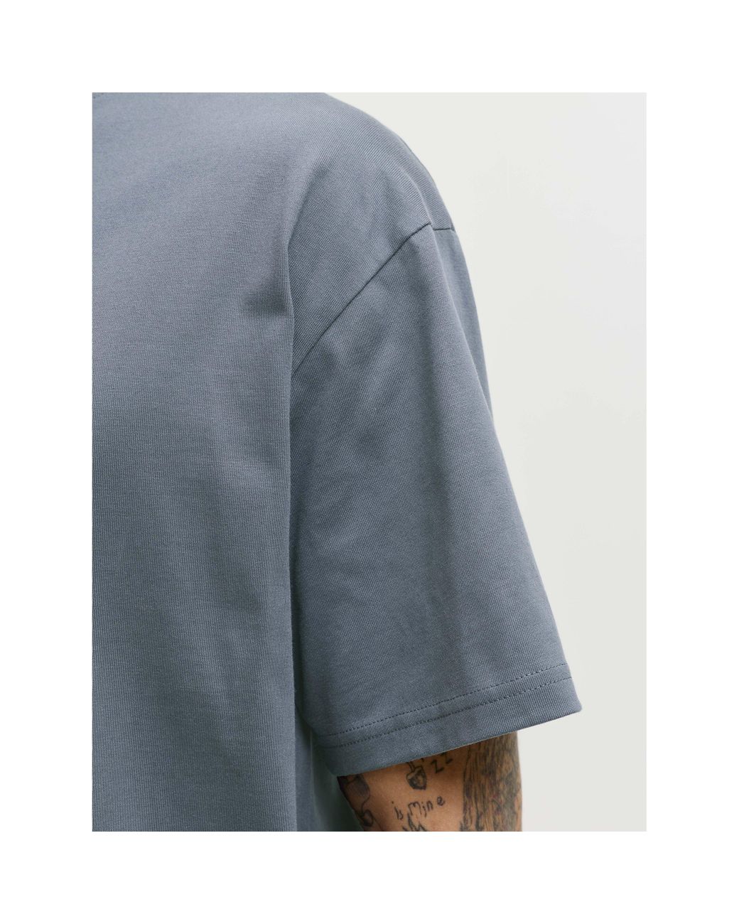Jack & Jones Gray Organic Cotton Short-Sleeve Oversized T-Shirt for men