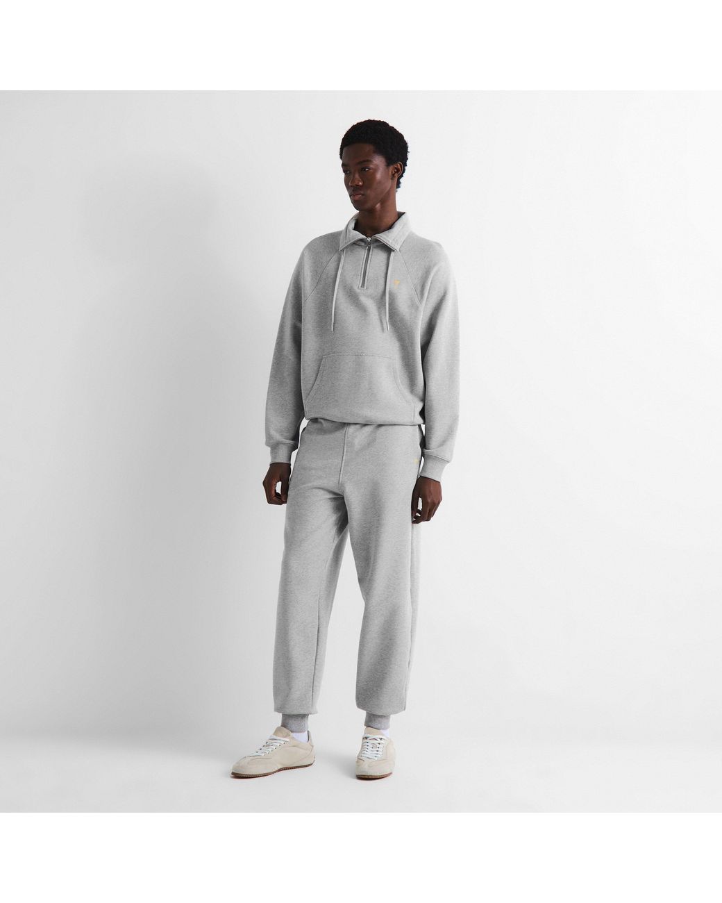 AMI Gray Closed Hem Fleece Joggers for men