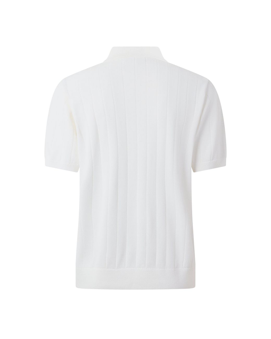 Lacoste White Ribbed Knit Short-Sleeve Polo Shirt for men