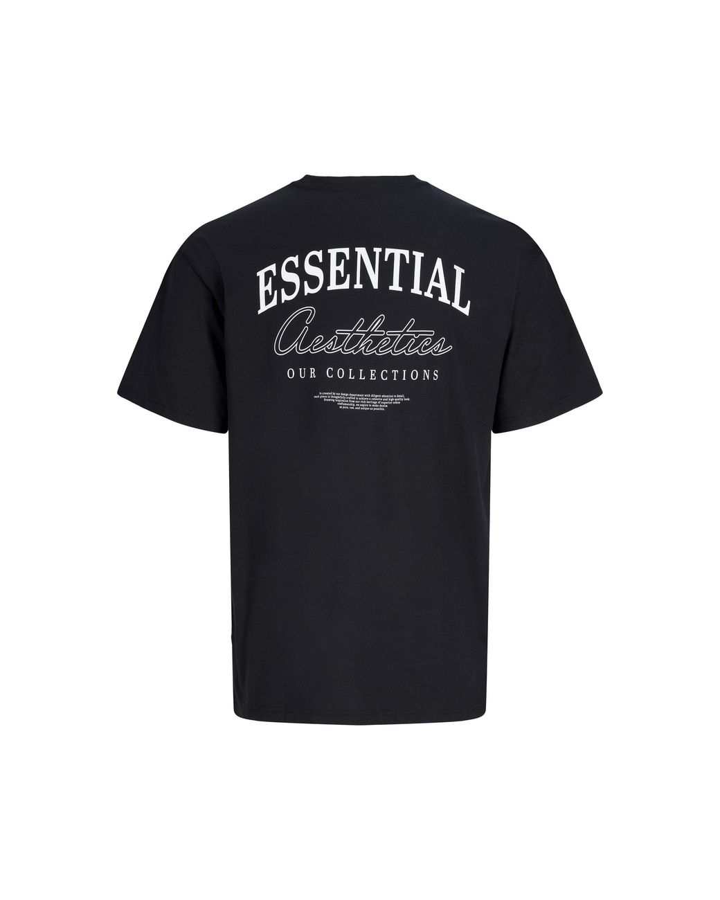 Jack & Jones Black Graphic Organic Cotton Short-Sleeve Oversized T-Shirt for men