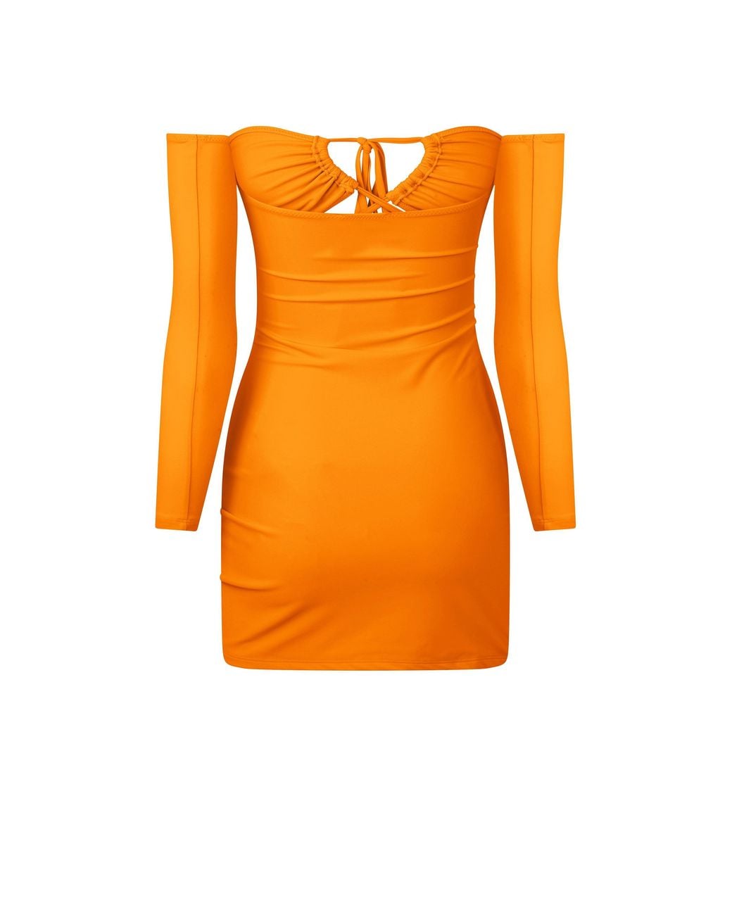 Mars the Label Orange Ruched Mini Dress