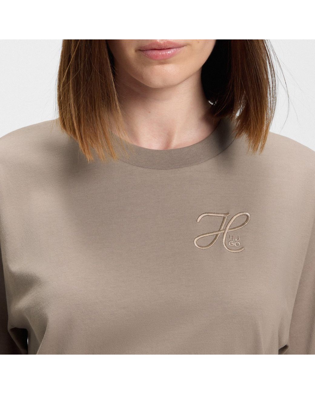 HUGO Brown Vintage Oversized T-Shirt