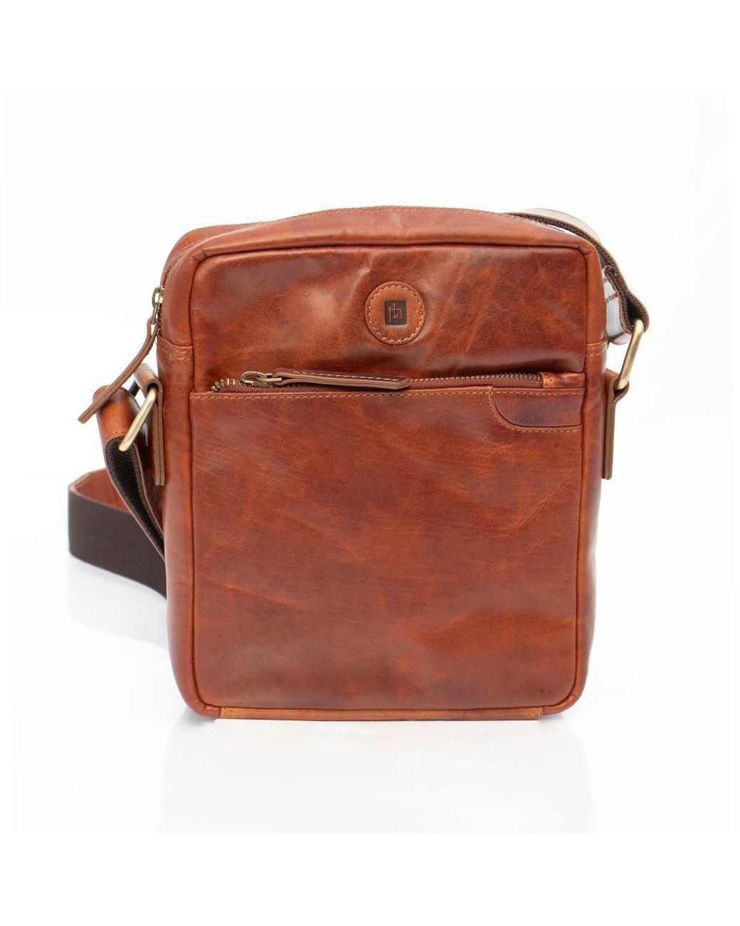PRIMEHIDE Leather Brown Orion Flight Bag for men