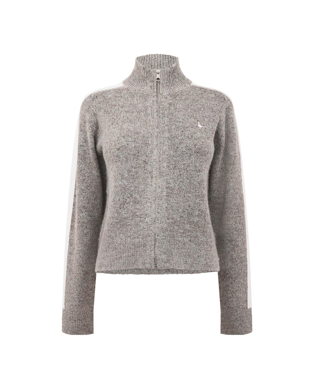 Jack Wills Gray Jw Striped Knit Zip Ld64