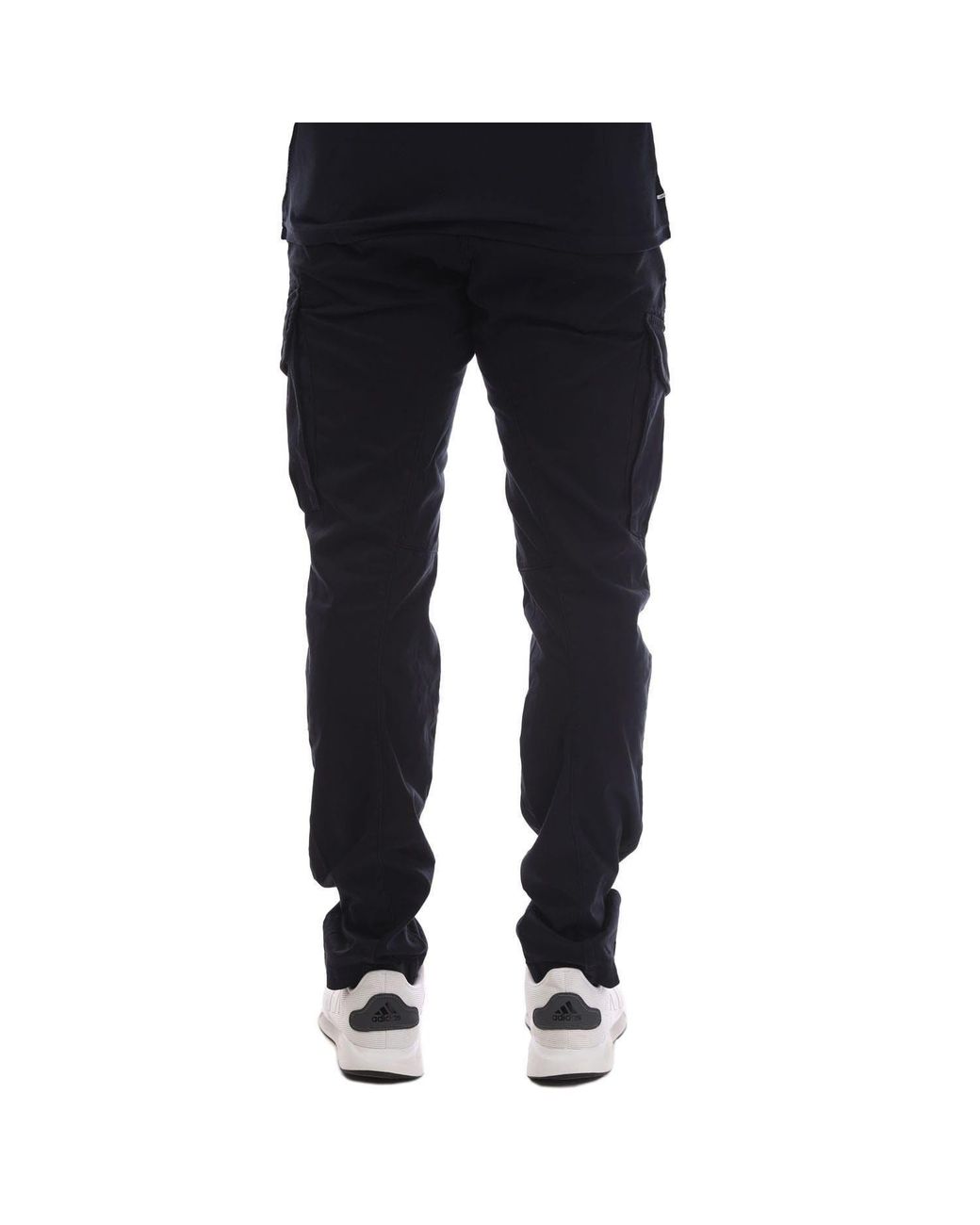 C P Company Black Stretch Sateen Lens Cargo Pants for men