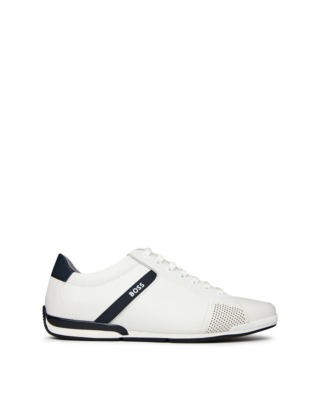 Boss White Saturn Low Trainers for men