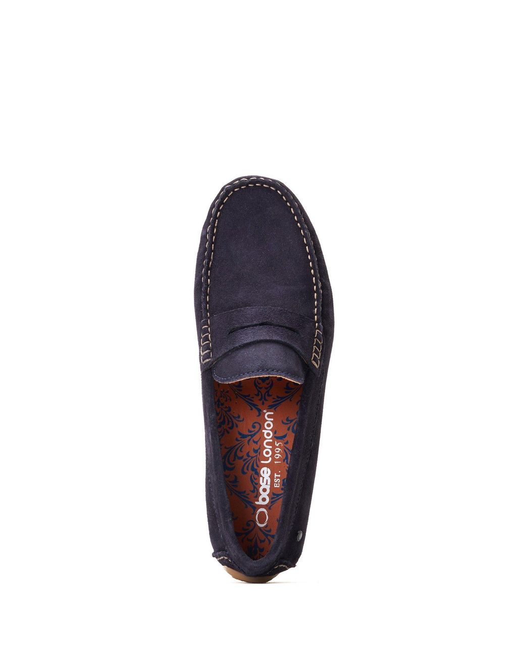 Base London Blue Collins Leather Low Trainers for men