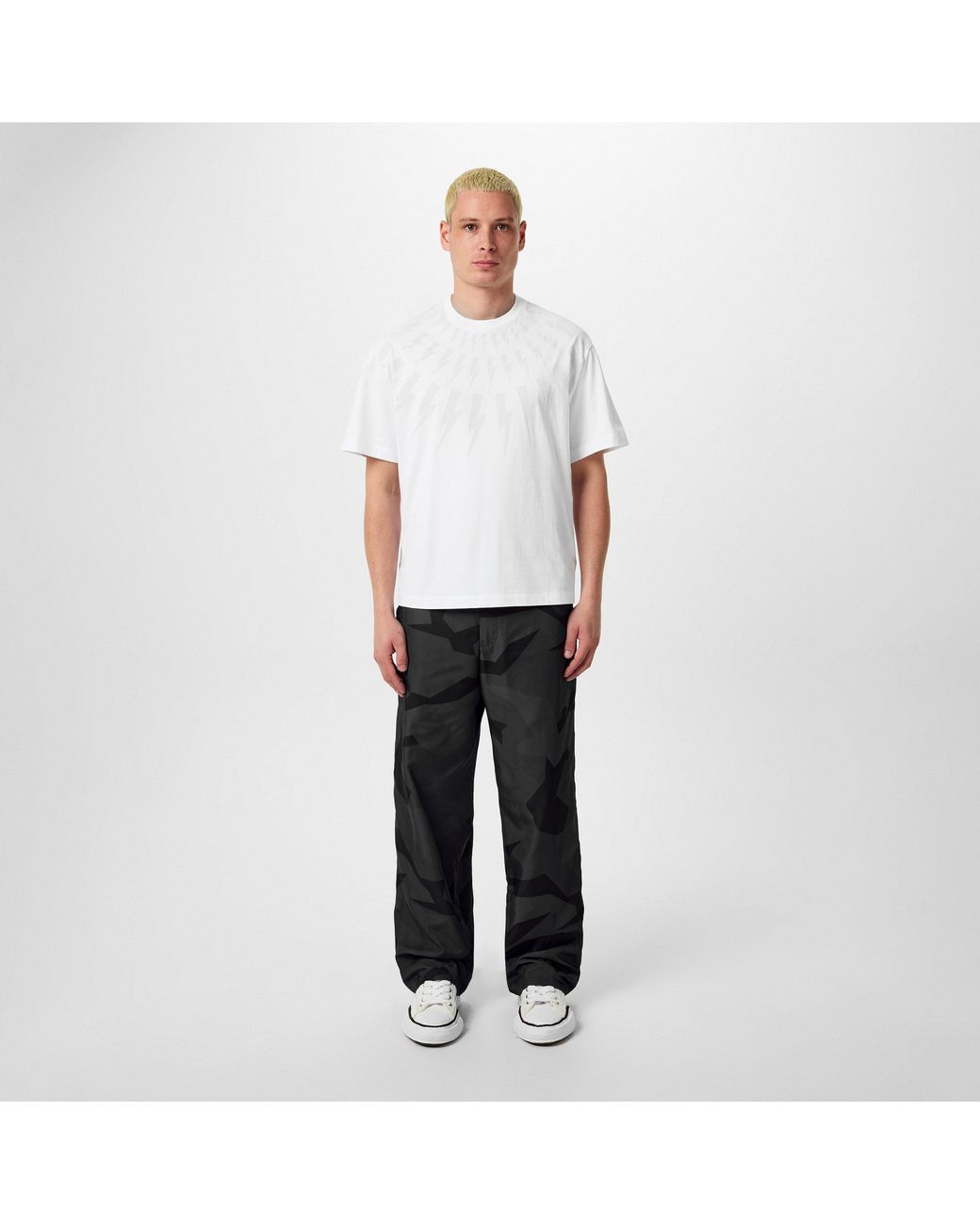 Neil Barrett White Thunderbolt T-Shirt for men