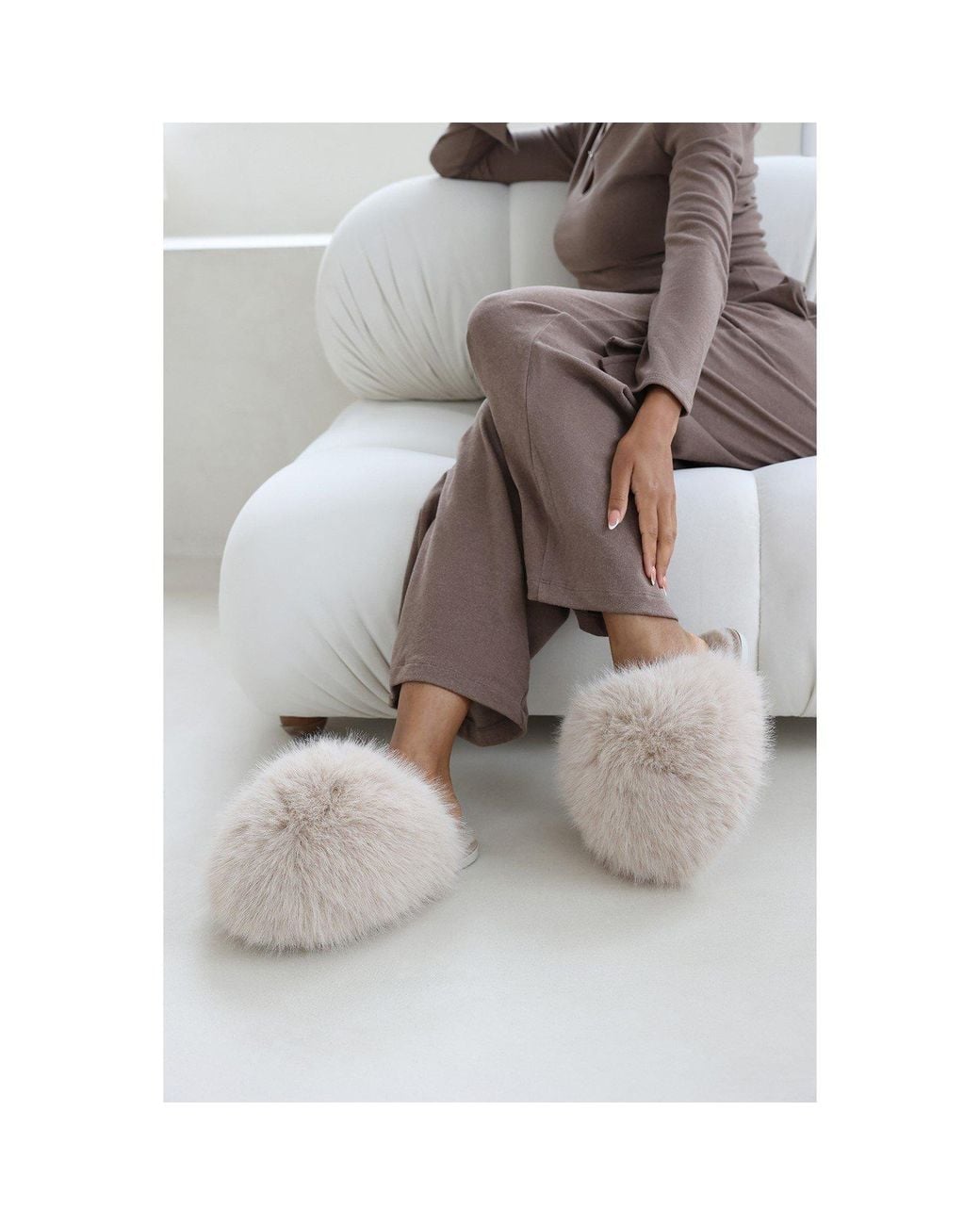 Where's That From Gray Where's Ultimate Fluffy Faux Fur Mule Slippers