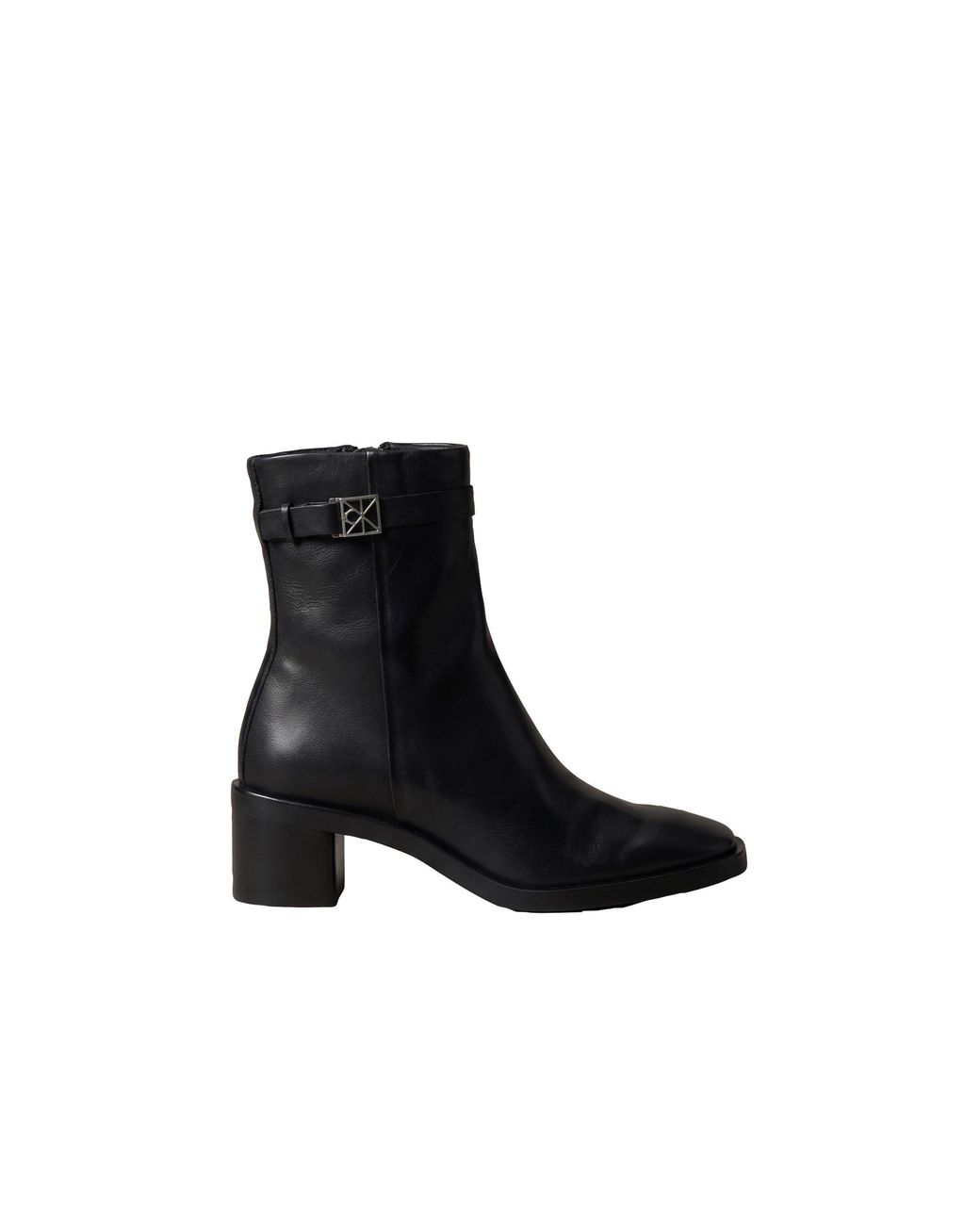 Calvin Klein Black Block-Heel Square-Toe Court Shoes