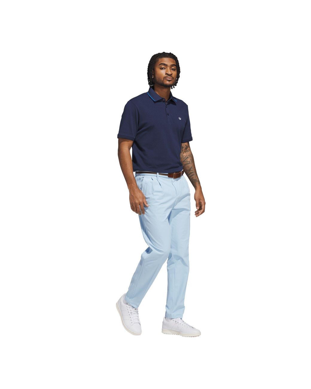 Adidas Blue F Pleat Golf Trousers for men