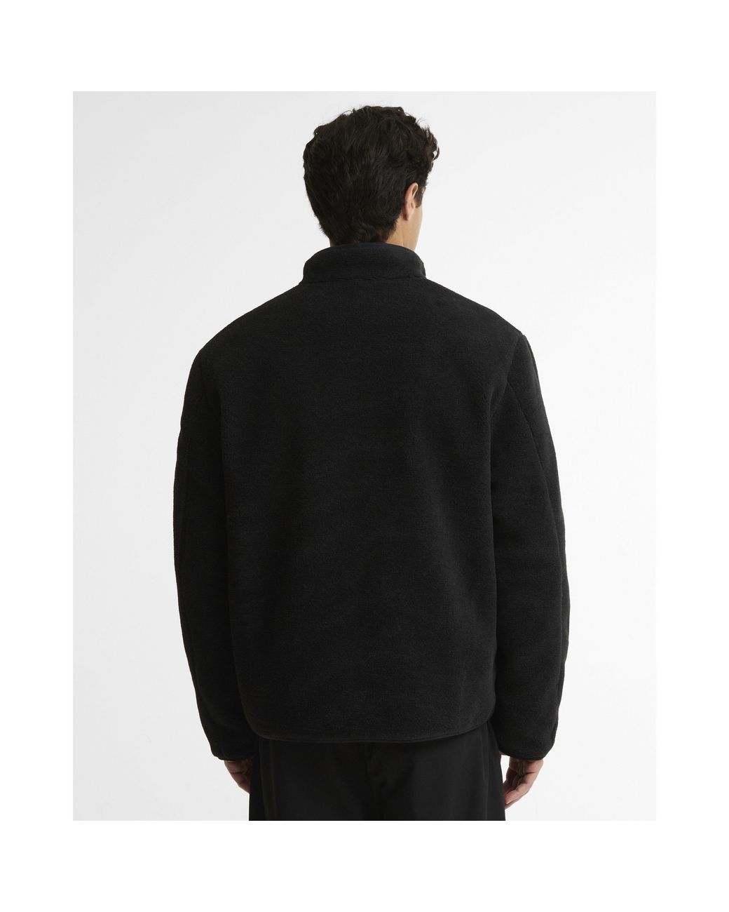 Barbour Black Reverse Fleece Teddy Coat for men