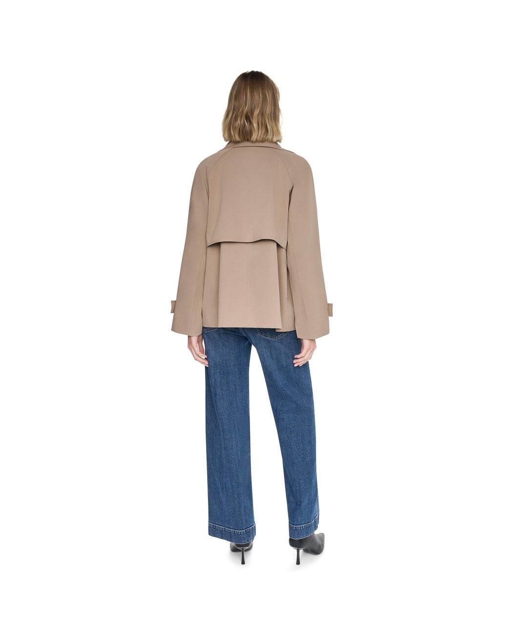 DKNY Natural Y63 Belted Funnel-Neck Water-Resistant Trench Coat