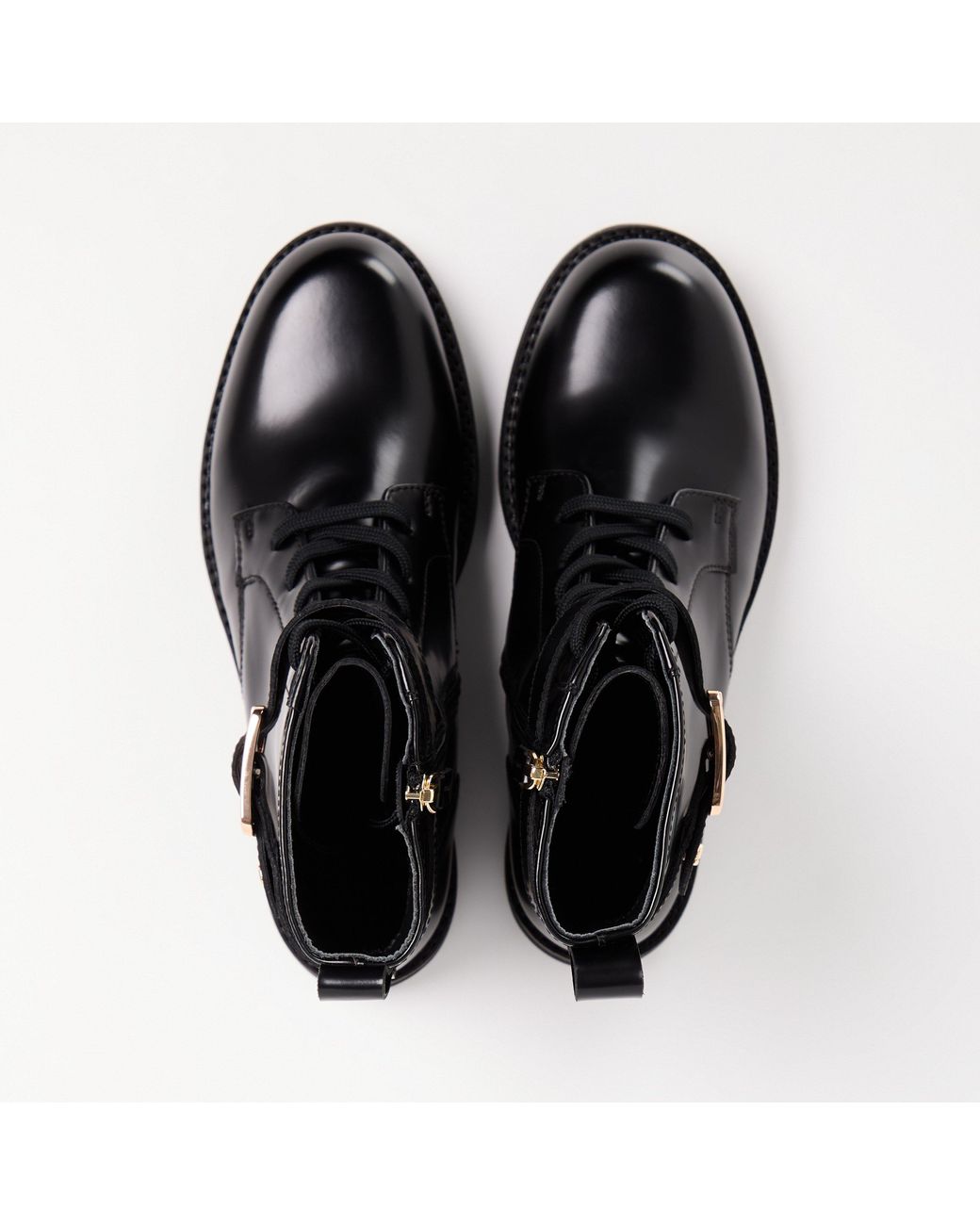 Boss Blue Eleri Leather Biker Style Boots
