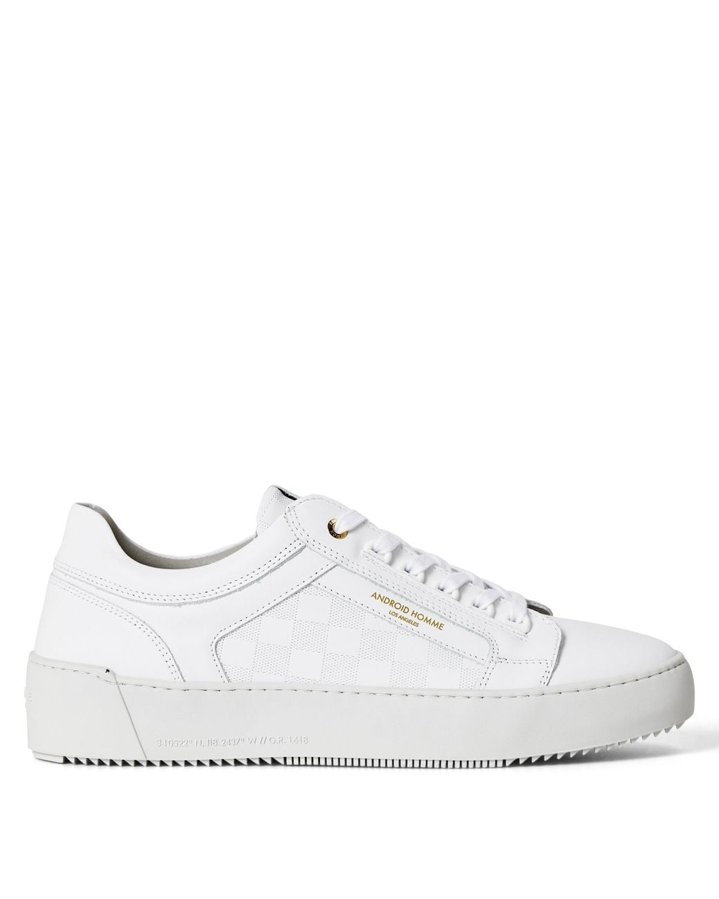 Android Homme White Venice Leather Low-Top Trainers for men