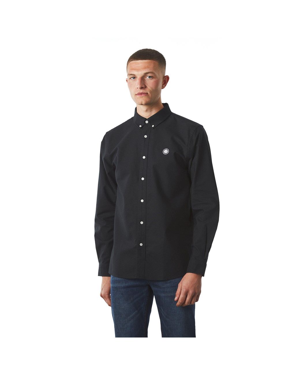 Pretty Green Blue Pg Ls Oxford Shirt Sn00 for men