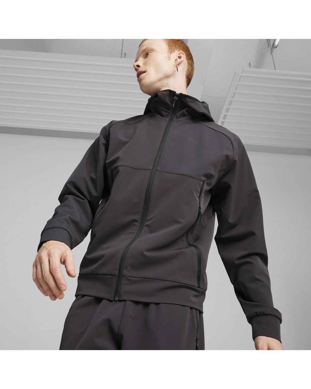 PUMA Black Tech Woven Tracksuit for men