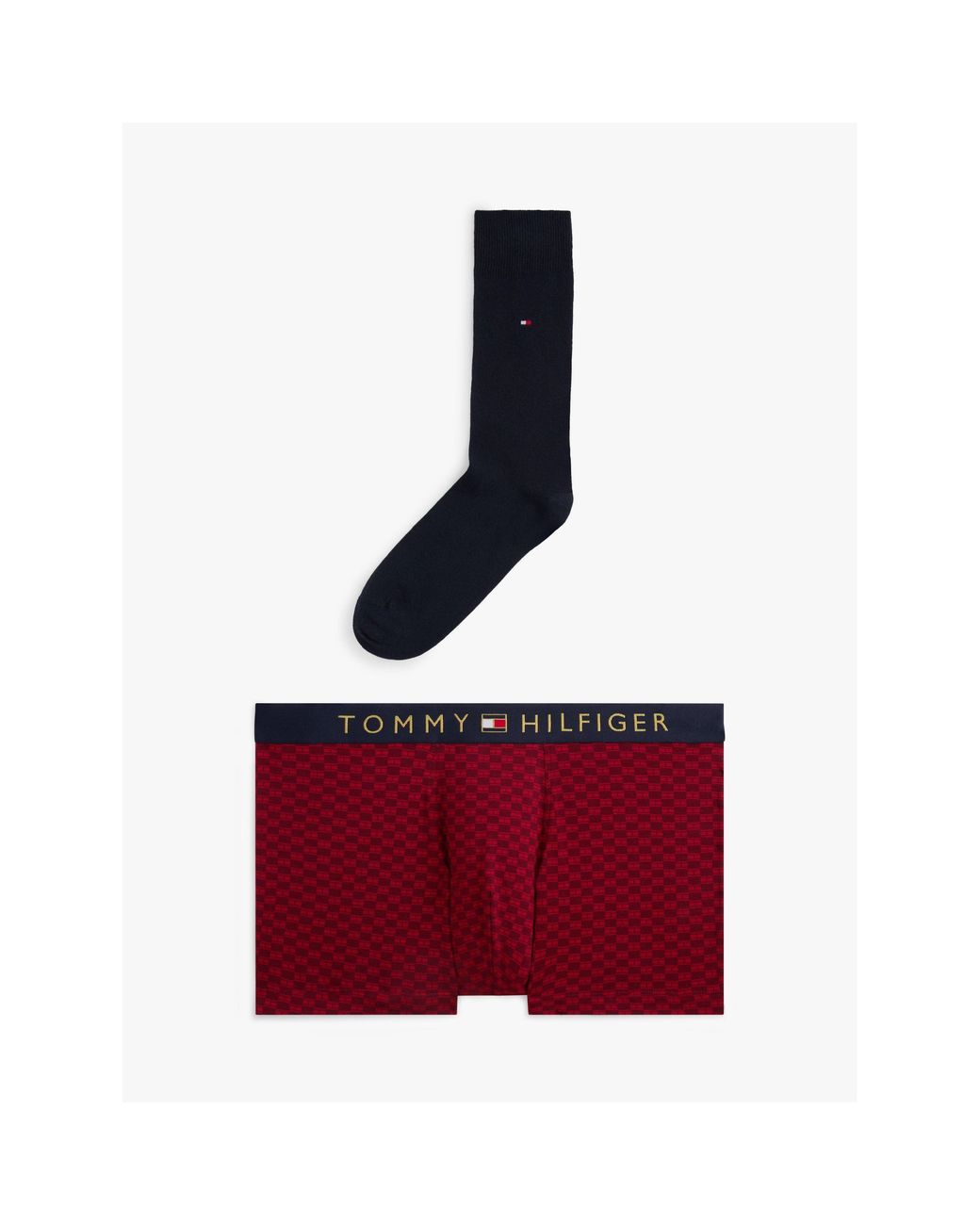 Tommy Hilfiger Red Waistband Trunk & Sock Set for men