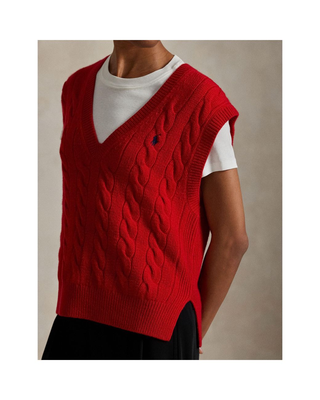 Polo Ralph Lauren Red Knitted Sweater Vest
