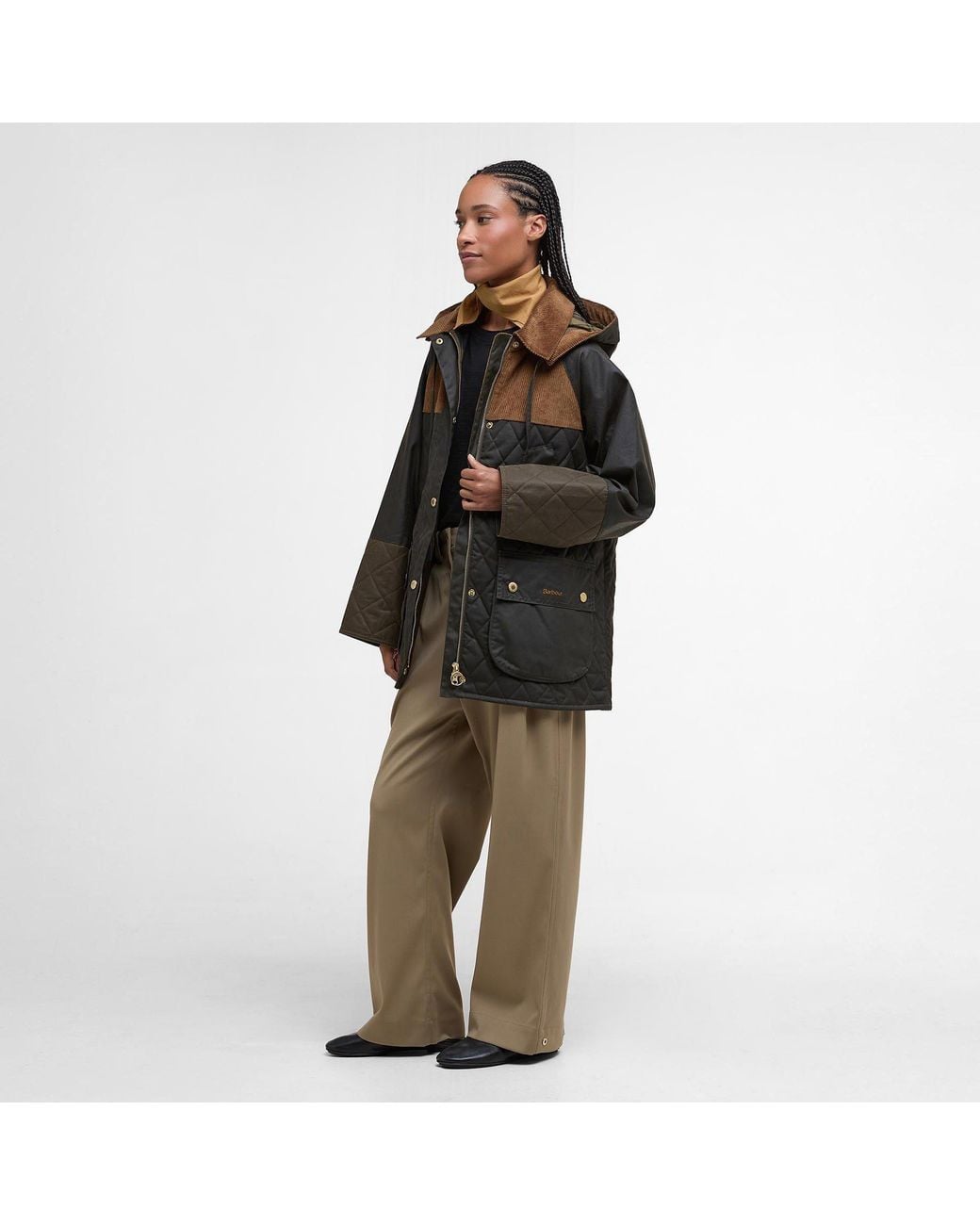 Barbour Black Imelda Waxed Cotton Long Sleeve Wax Jacket