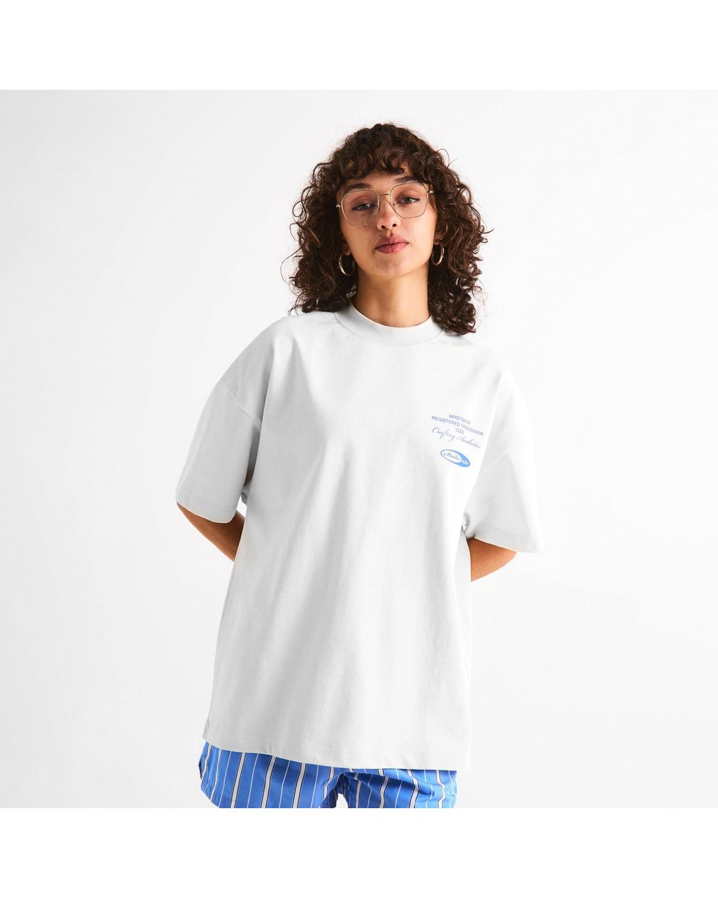 WRSTBHVR White Stdio V-13 Over The Head Cotton Oversized-Fit T-Shirt