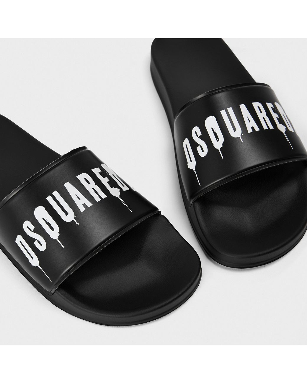 DSquared² Black Spray Sliders for men