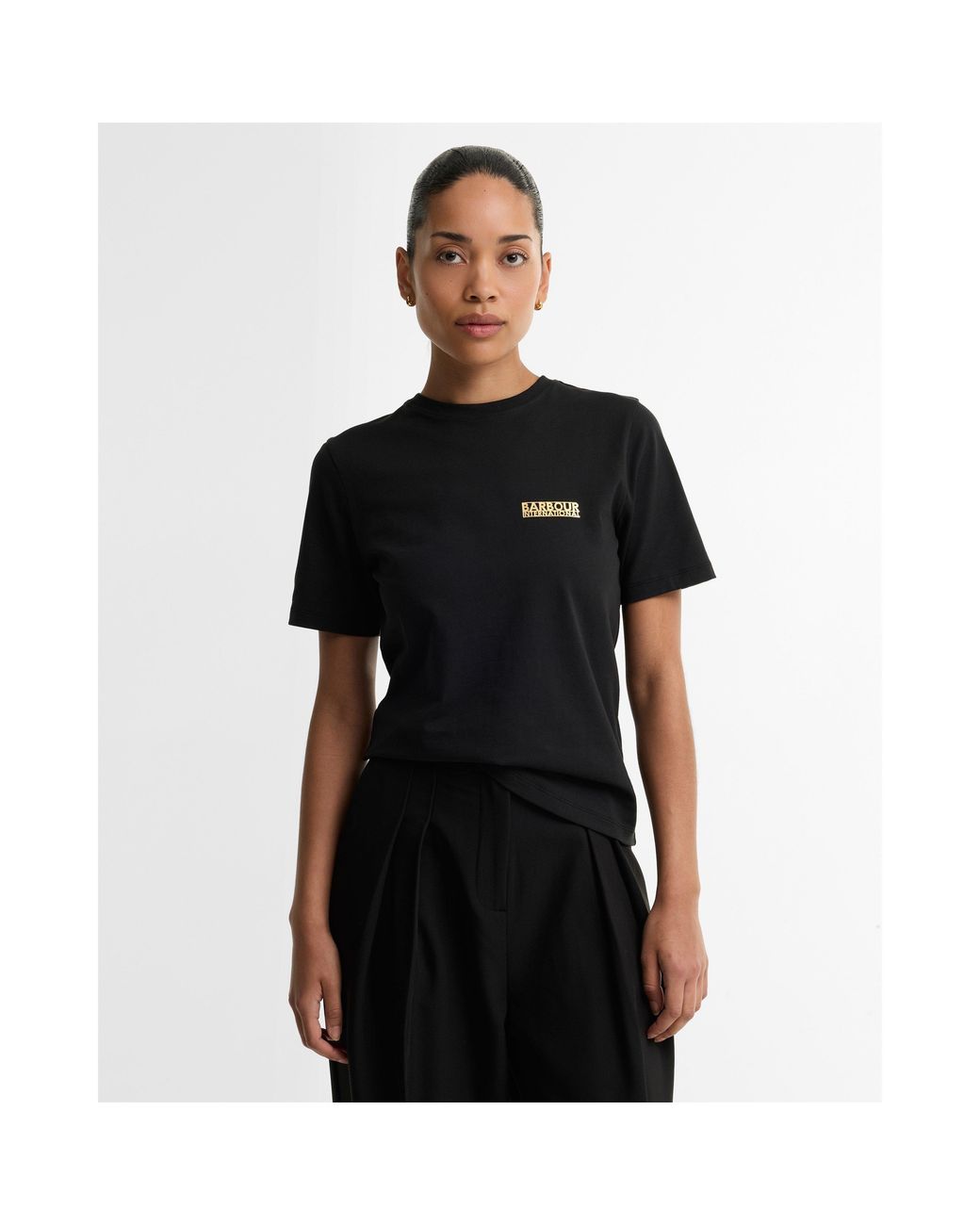 Barbour Black Colletta Cotton Short-Sleeve Slim-Fit T-Shirt
