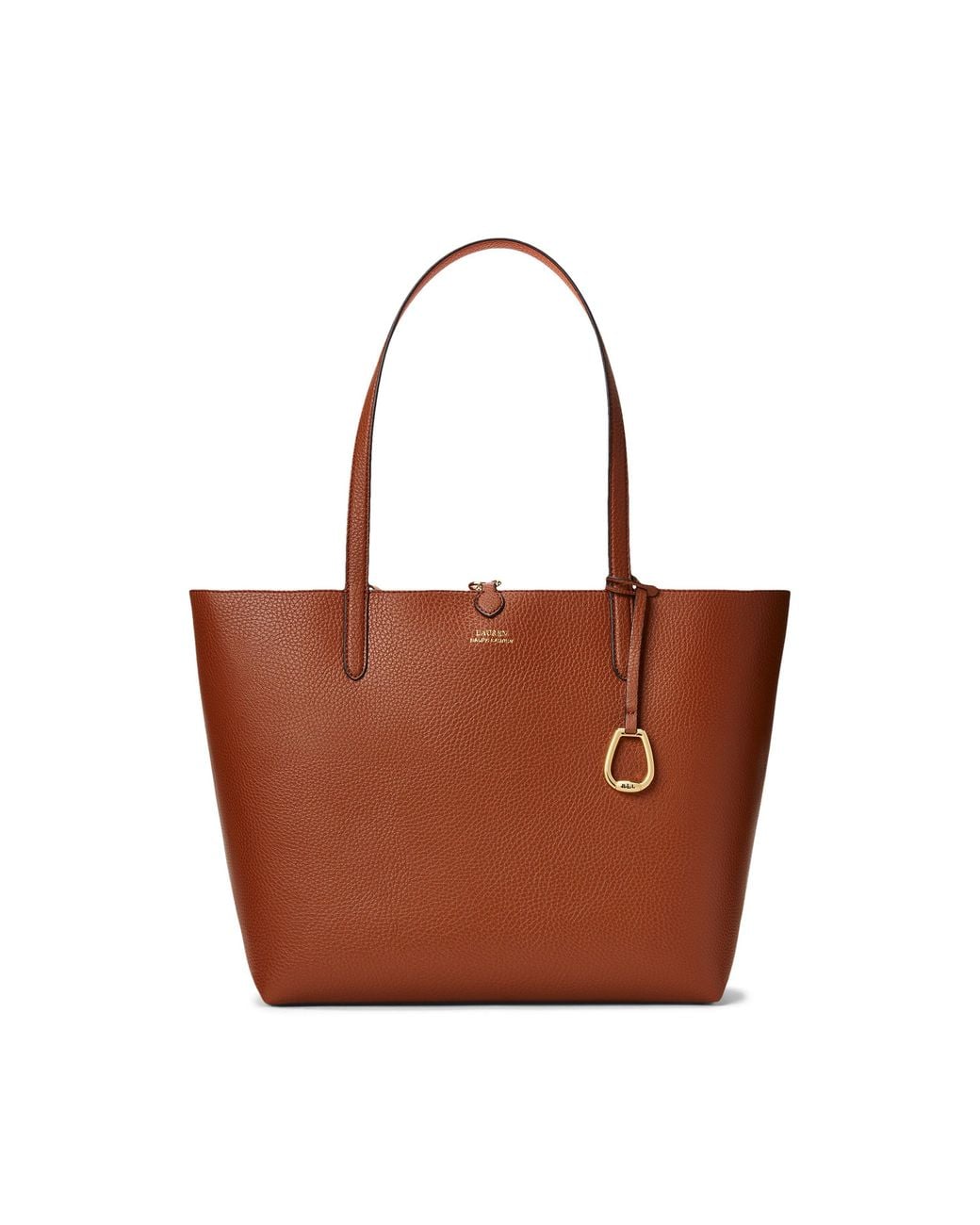 Ralph Lauren Brown Reversible Leather Tote Bag