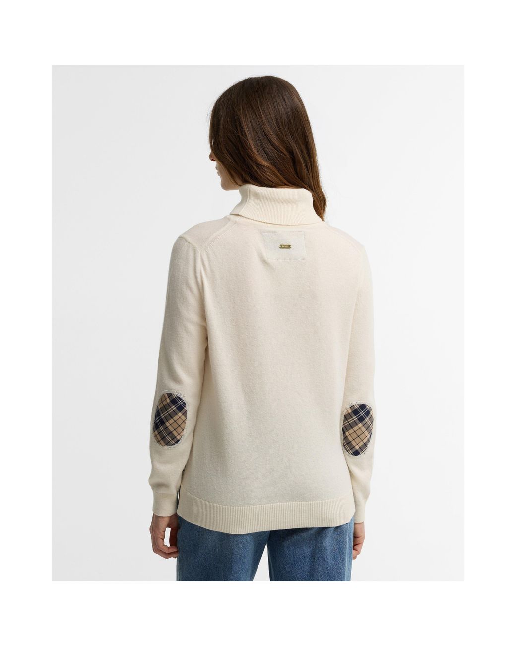 Barbour White Pendle Roll-Neck Jumper