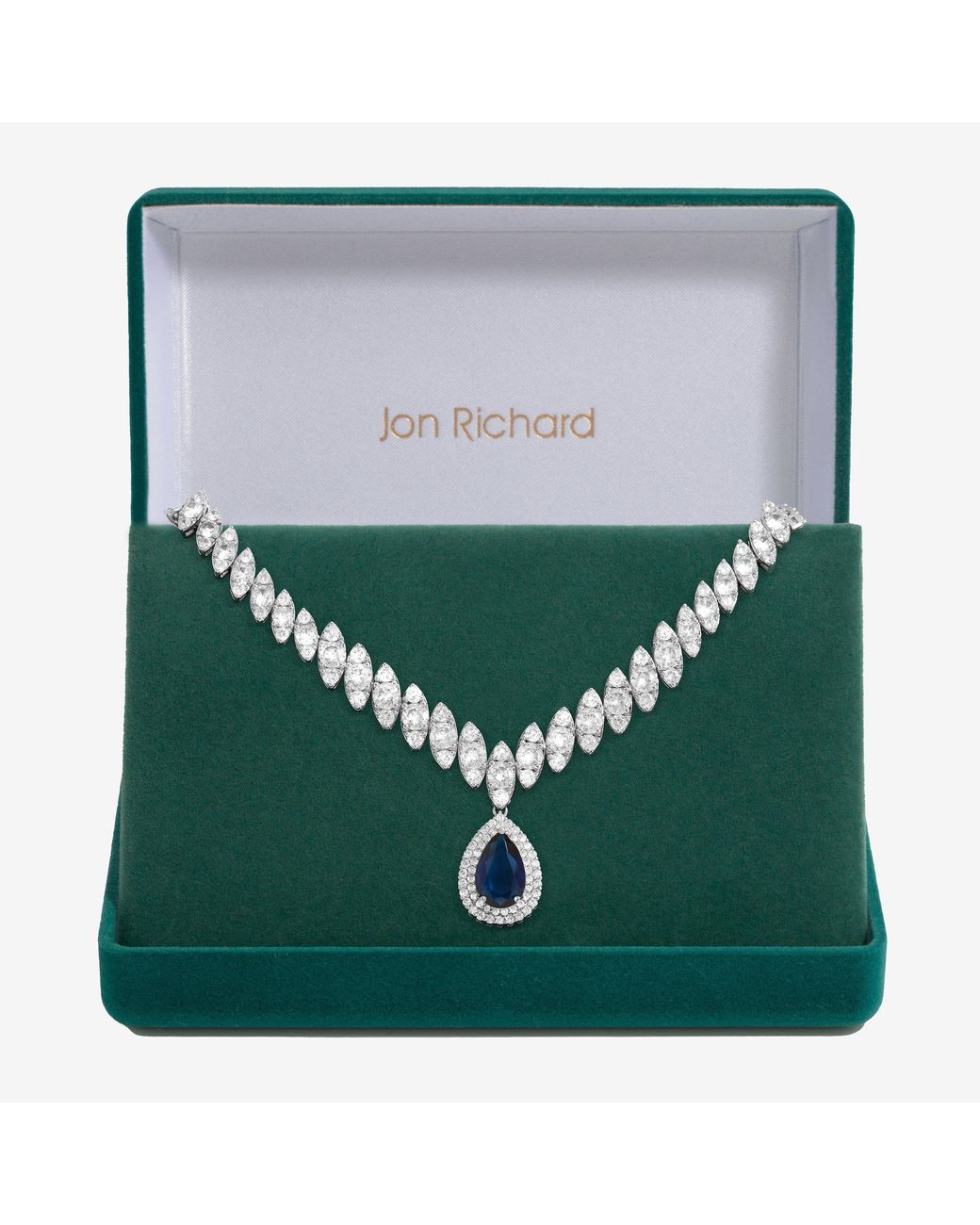 Jon Richard Green Plated Cz Drop Necklace