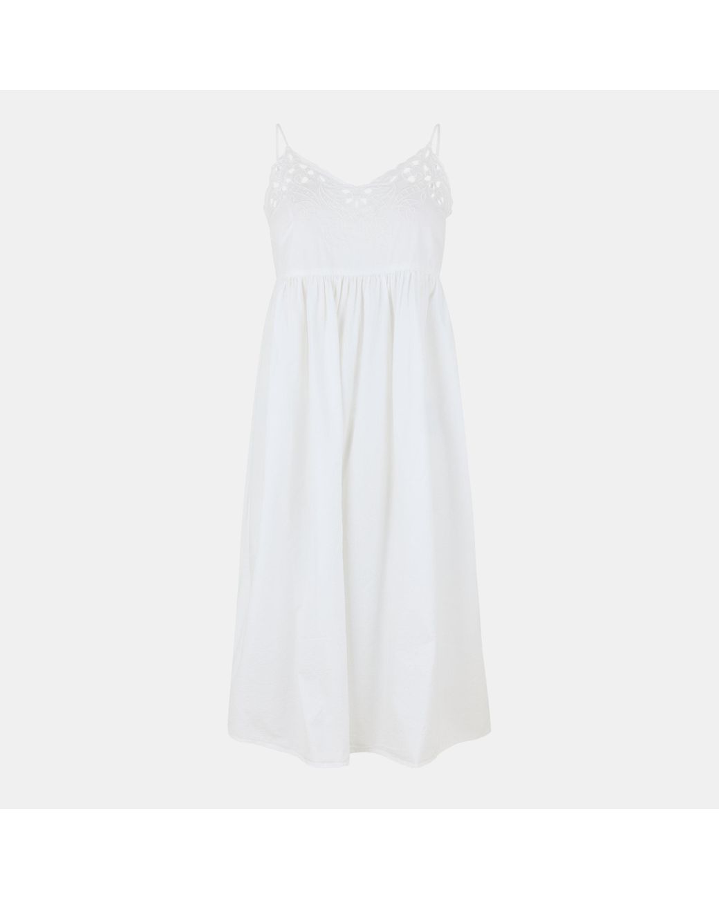 Vero Moda White Vera Spaghetti Strap Midi Dress