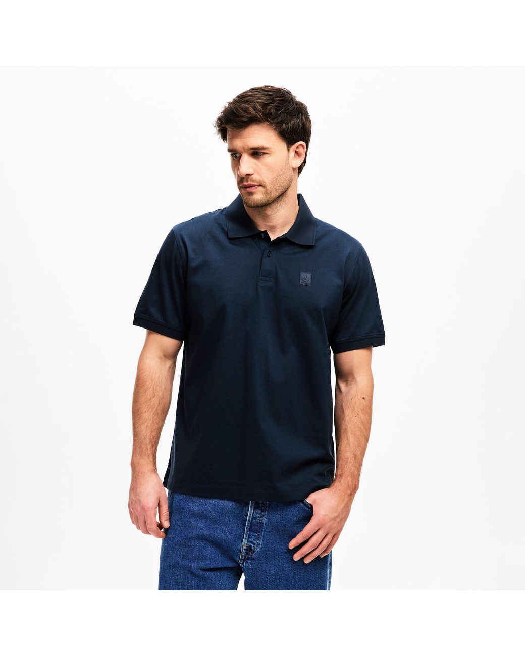 Belstaff Blue Steel Short Sleeve Polo Shirt for men