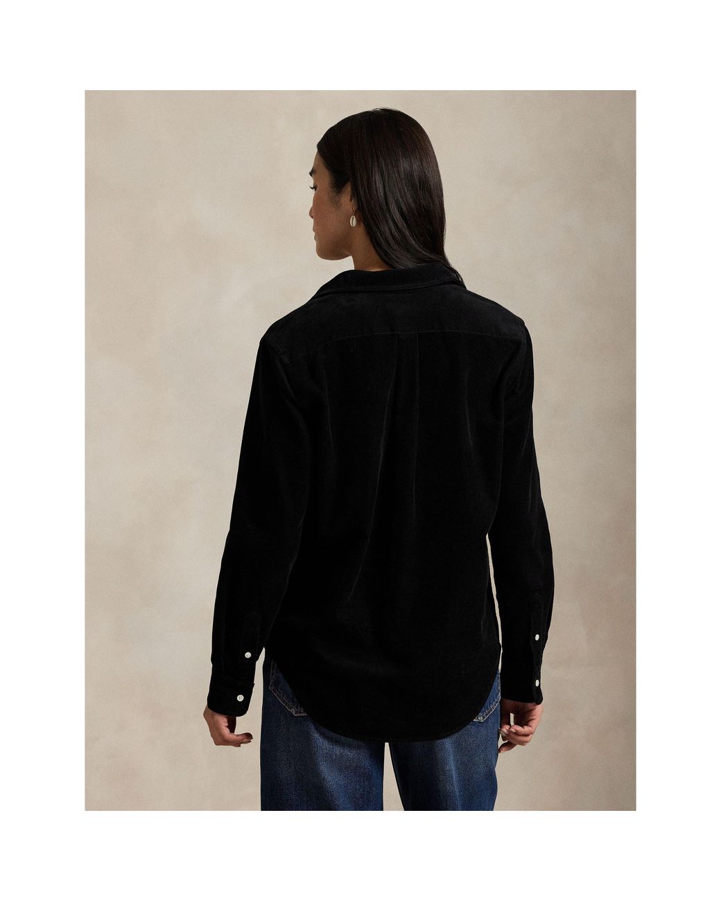 Polo Ralph Lauren Black Cord Long-Sleeve Plain Shirt