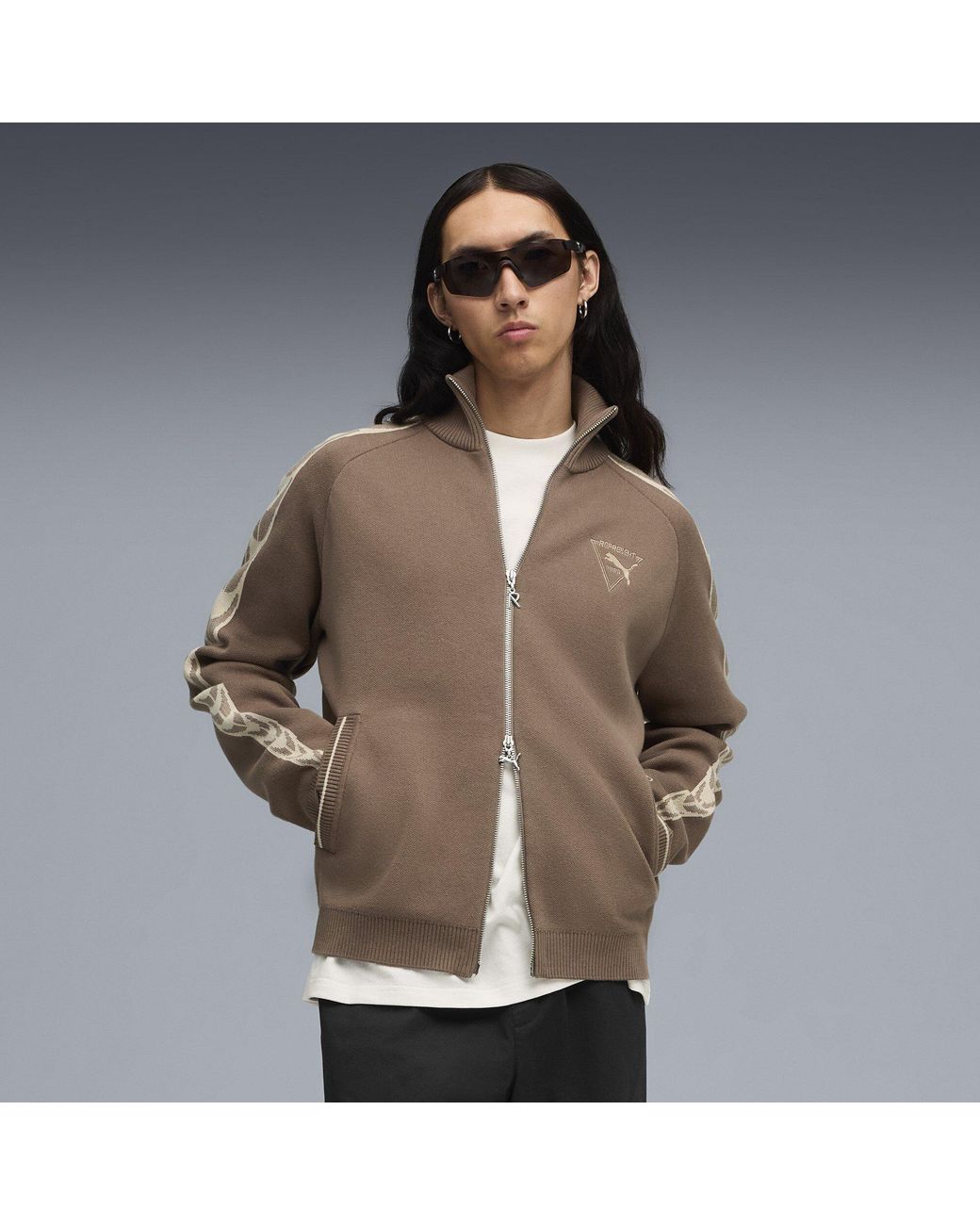 PUMA X REPRESENT Brown T7 Knitted Track Jacket for men