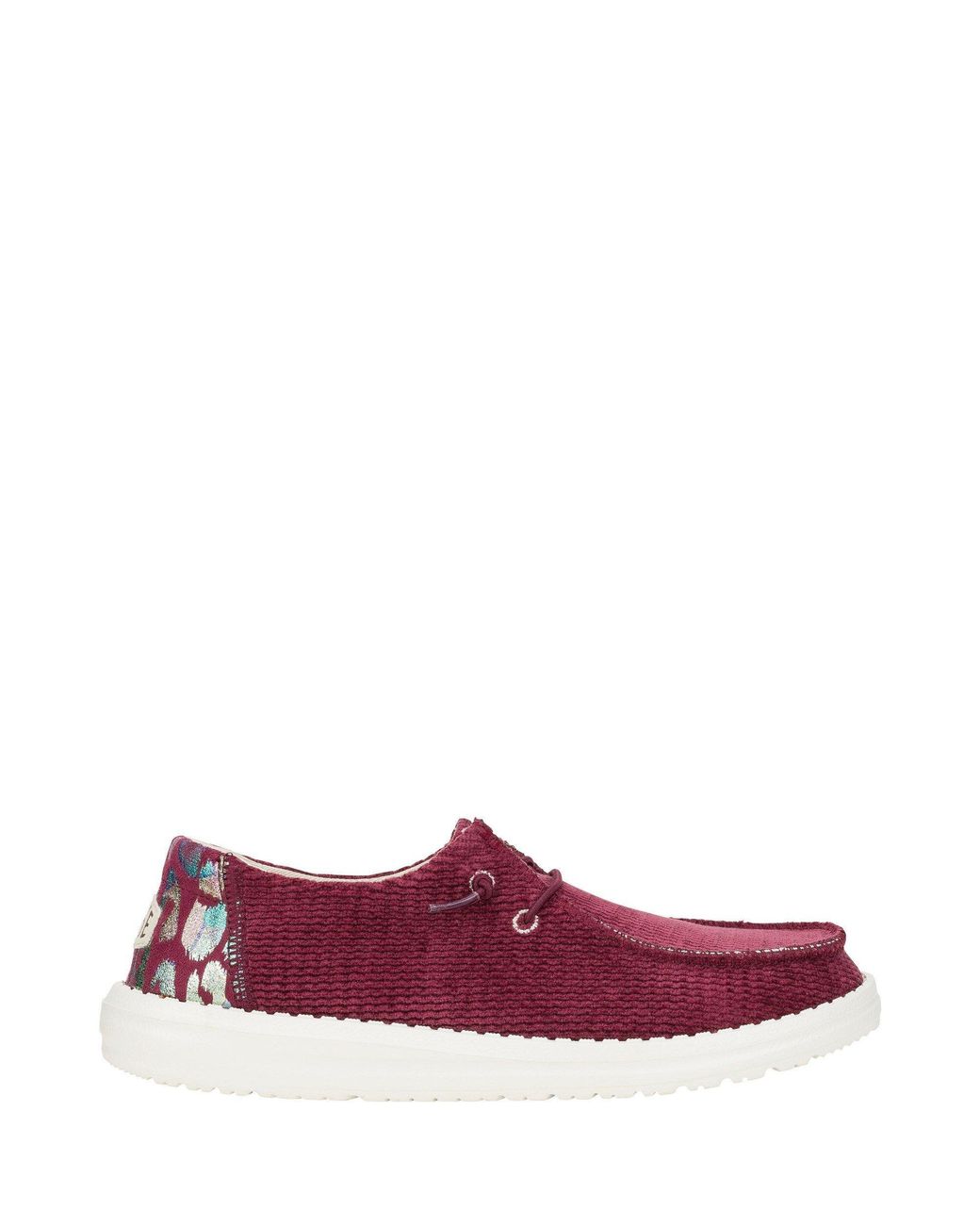 HeyDude Purple Wendy Corduroy Leo Low-Top Trainers
