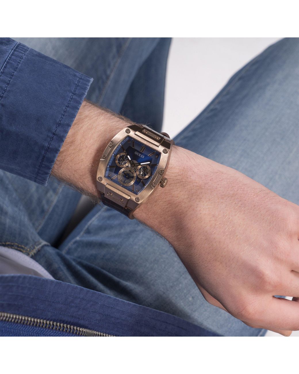 Guess Metallic Phoenix Analogue Quartz Watch for men