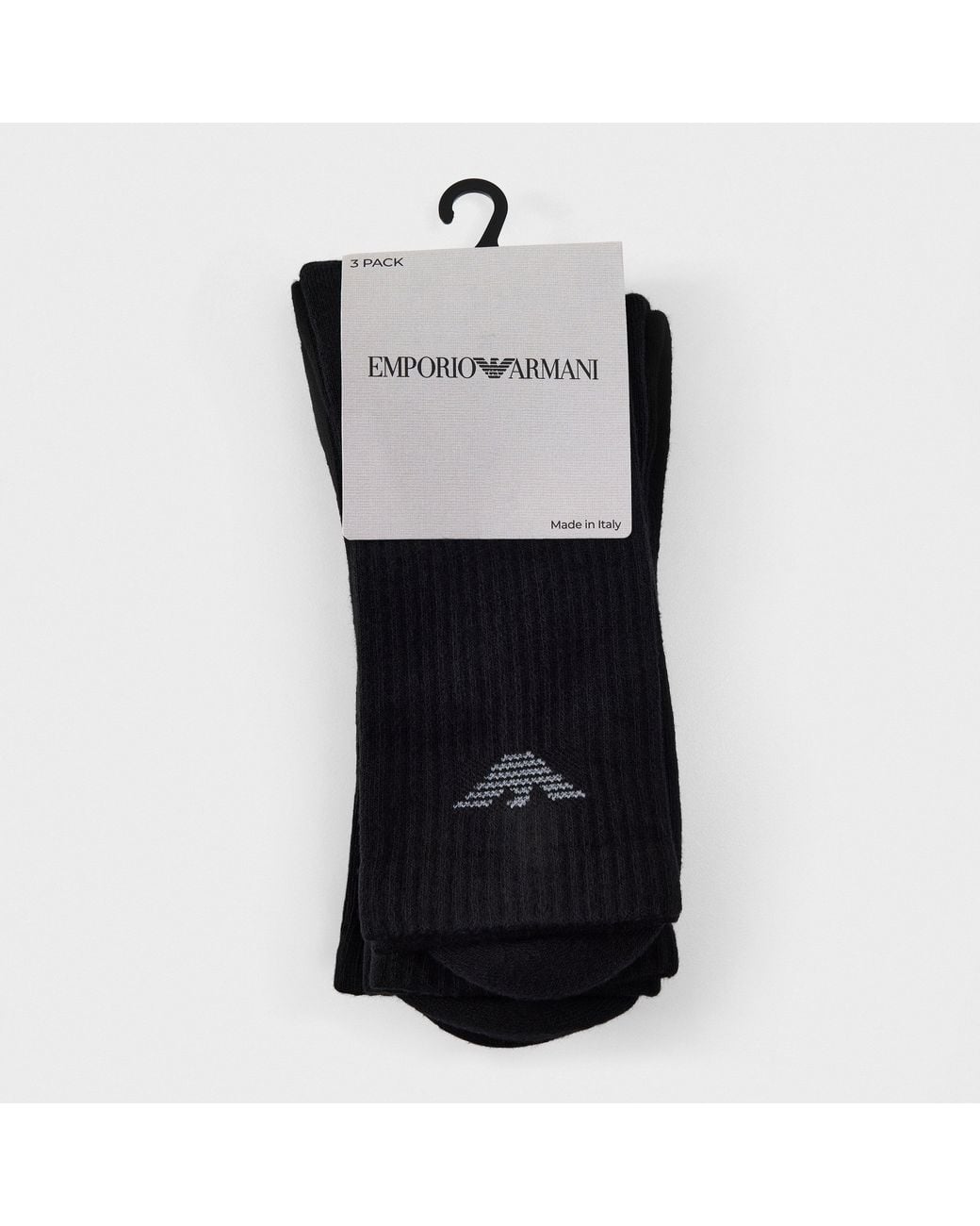 Emporio Armani Black Crew Socks for men