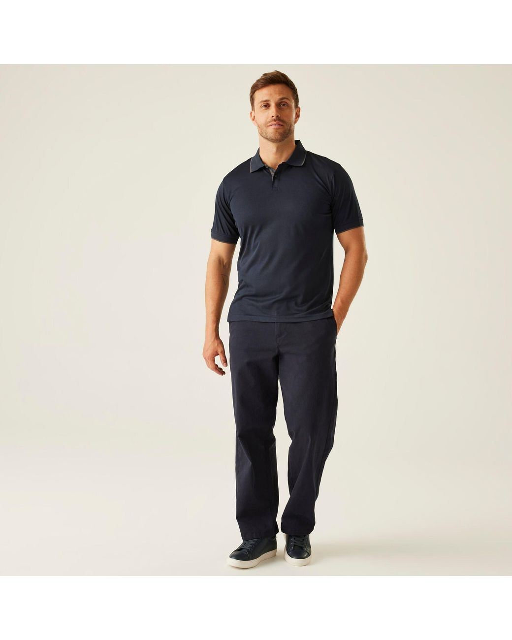 Regatta Blue Navigate Short Sleeve Polo Shirt for men